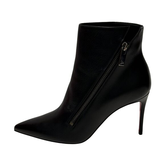 $1295 Christian Louboutin NEW black ankle boot with zippers size 8 / eu 38 - Picture 1 of 5